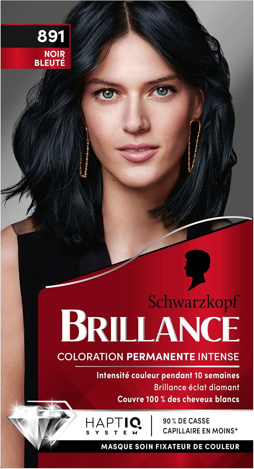 Schwarzkopf - Brillance Coloration Permanente - Eclat Diamant, couvrance cheveux blancs, soin couleur - 891