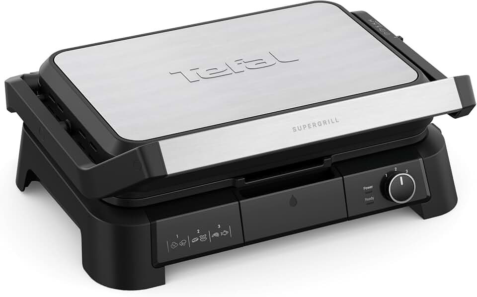 Tefal - SuperGrill 3-en-1 XL - grande surface, 2200W, thermostat ajustable - GC520DE0