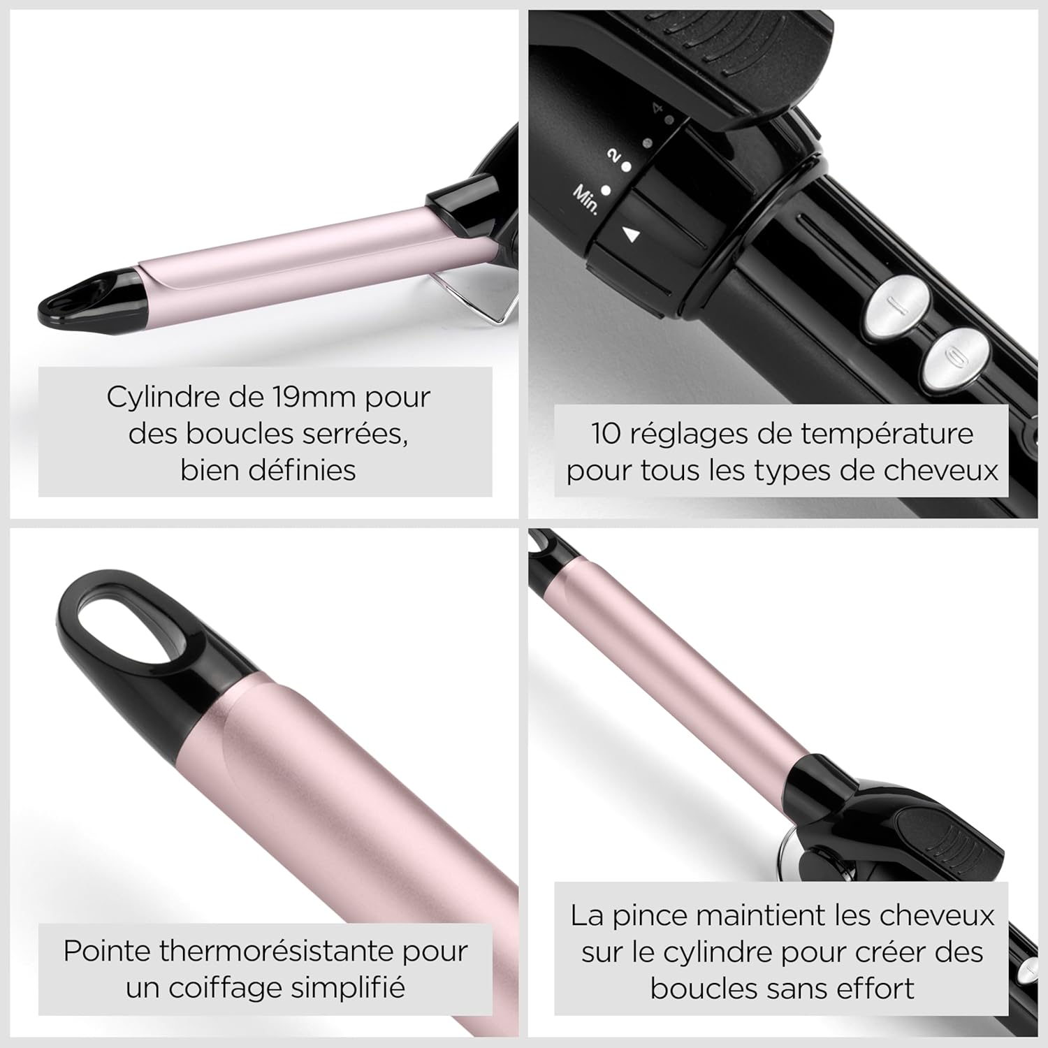 BaByliss - boucleur Sublim’ Touch 19mm, 10 températures, C319E