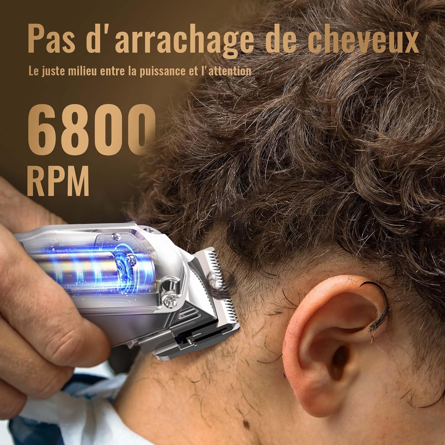 Tondeuse à cheveux - set professionnel étanche IPX7, coupe & barbe