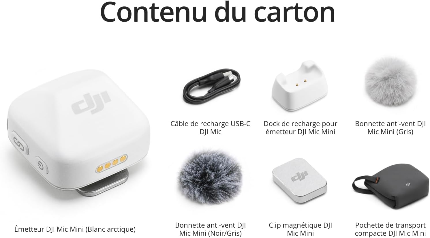 DJI - Mic Mini Série - ultra-léger, audio haute qualité, annulation bruit