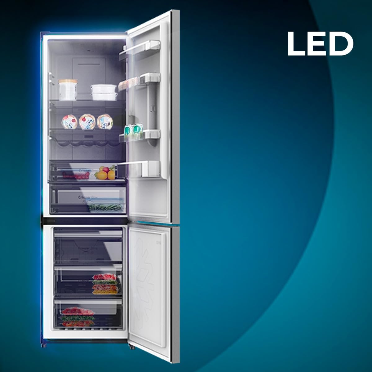 Cecotec - Bolero CoolMarket Combi - 200x60cm - 356L, No Frost, Multi Air Flow, basse conso