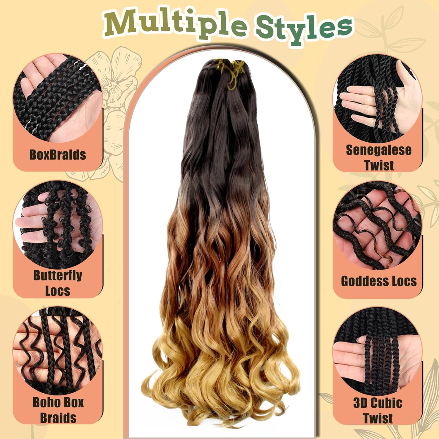 Enbeautiful - French Curl Braiding Hair 24