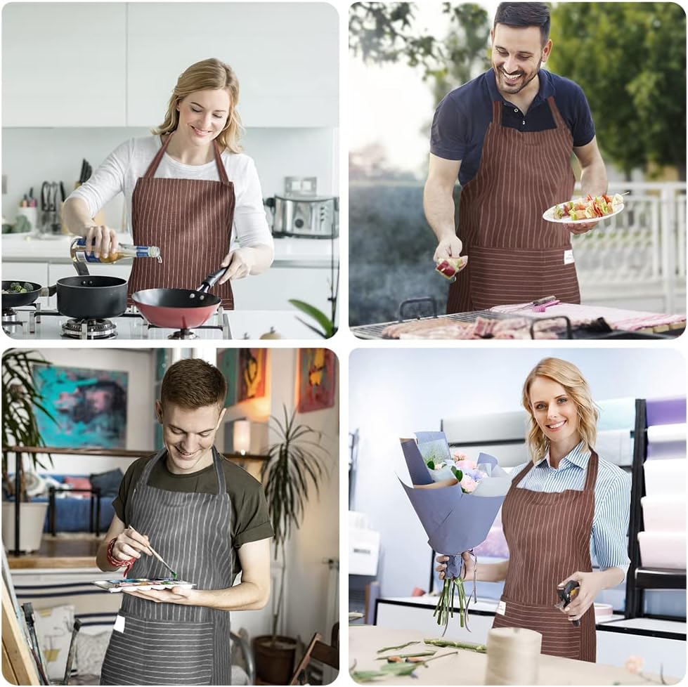 Vicloon - tabliers réglables 2 pièces - étanches, 2 poches, cuisine, café