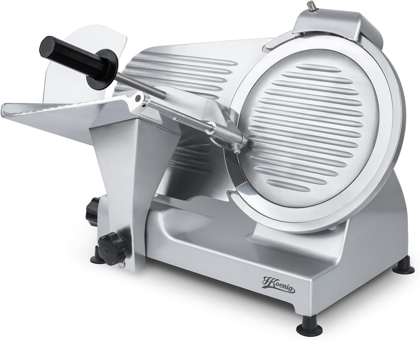 H.Koenig - trancheuse électrique MSX300 - lame 30 cm - coupe 0-15 mm, plateau large, aiguiseur, 282 rpm