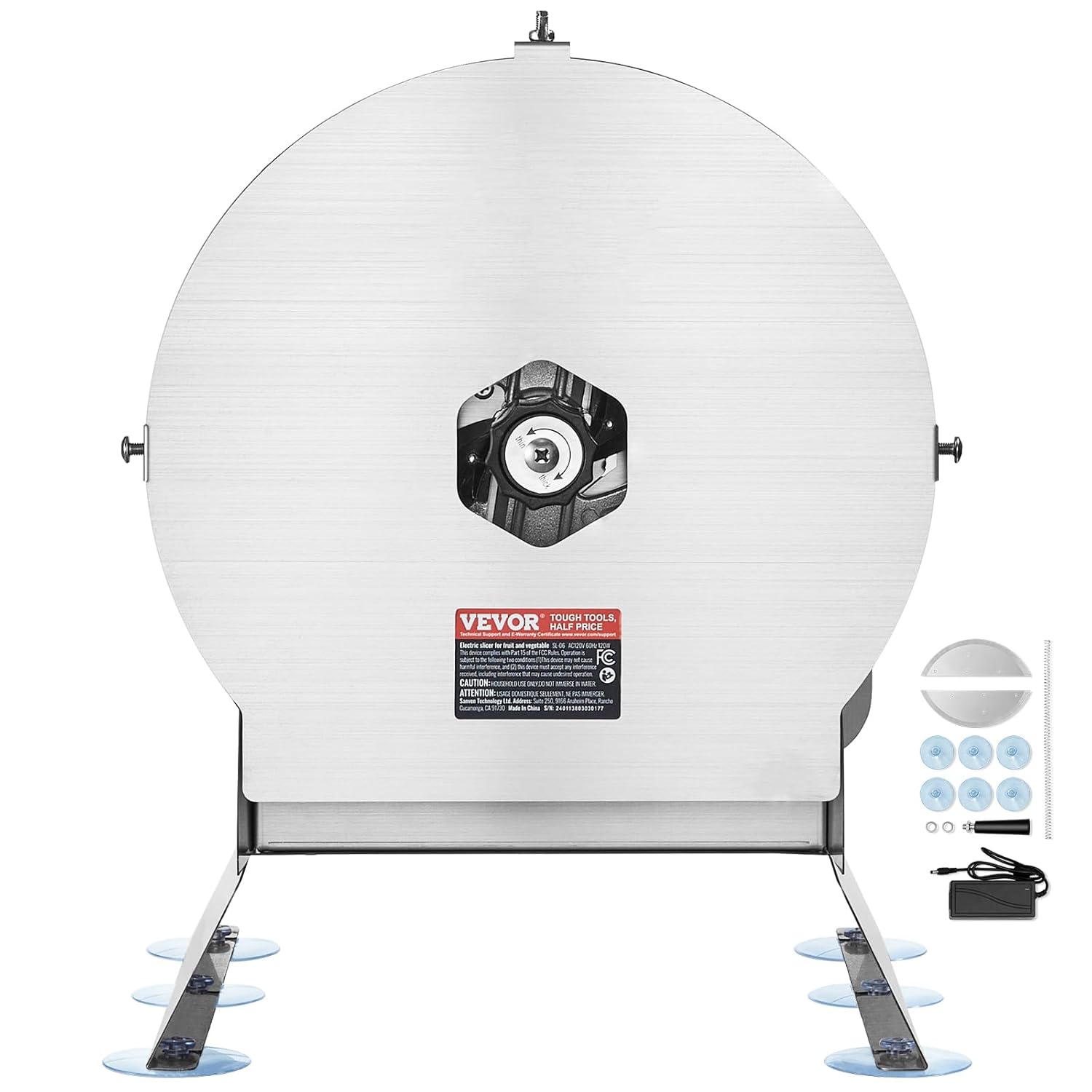 VEVOR - trancheuse électrique réglable, inox, 0-12 mm, usage manuel ou automatique, grand port