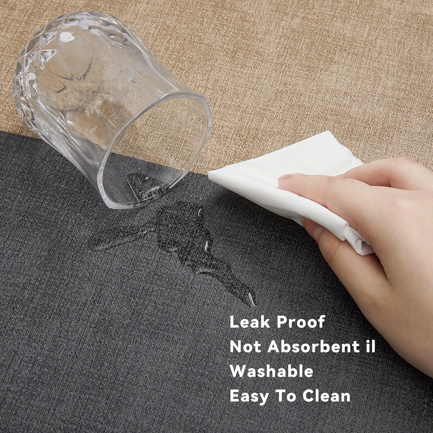 Myir - set de table bicolore, lot de 6, cuir, antidérapant, lavable - JUN