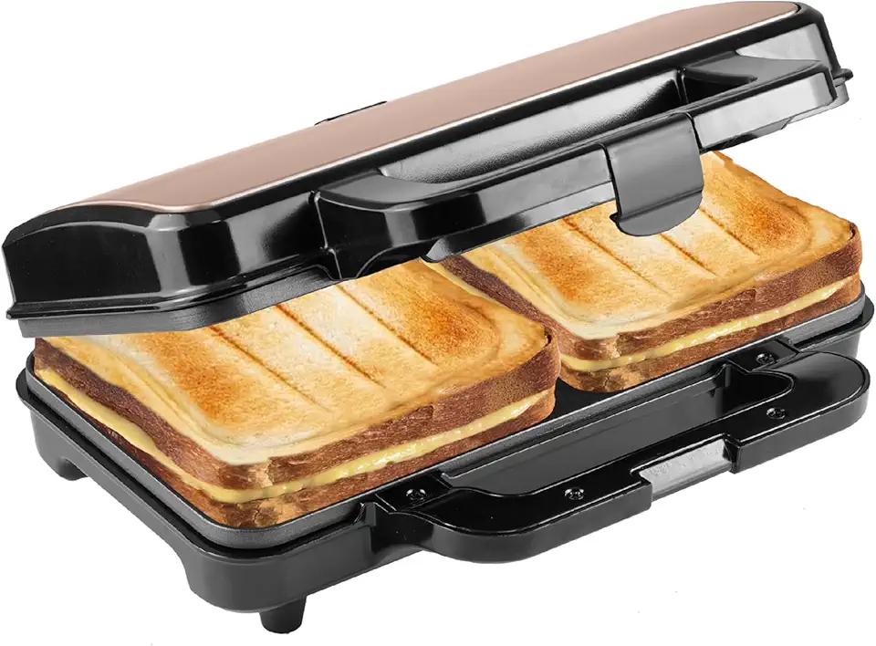 Bestron - XL appareil à croque-monsieur - grand format - réglage auto, cuivre