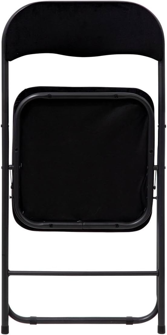 5five - Chaise pliante velours noir - confort, compacte, légère