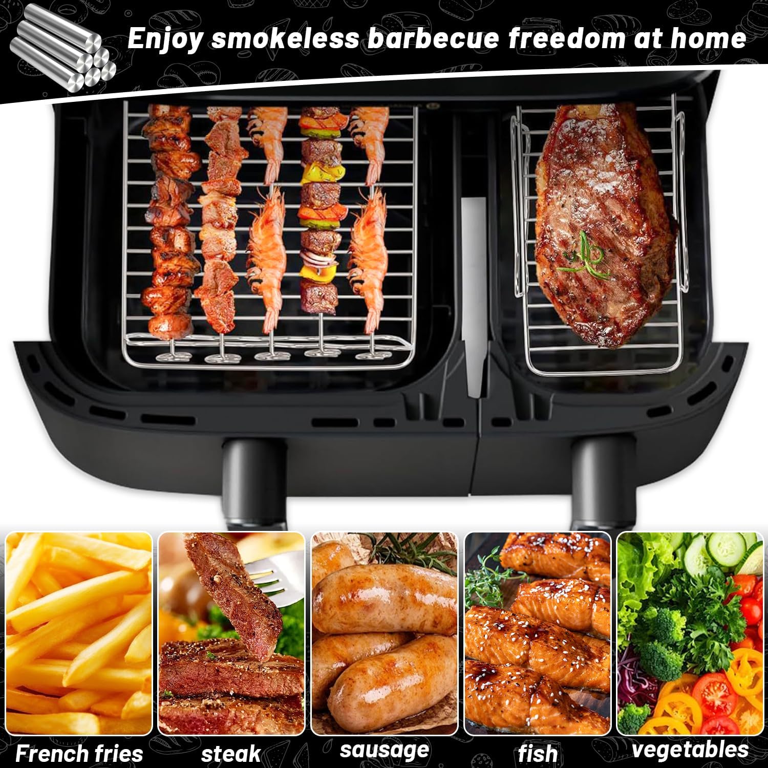 Accessoires Air Fryer - silicone, grille, papier cuisson, spray, EZ942BF0