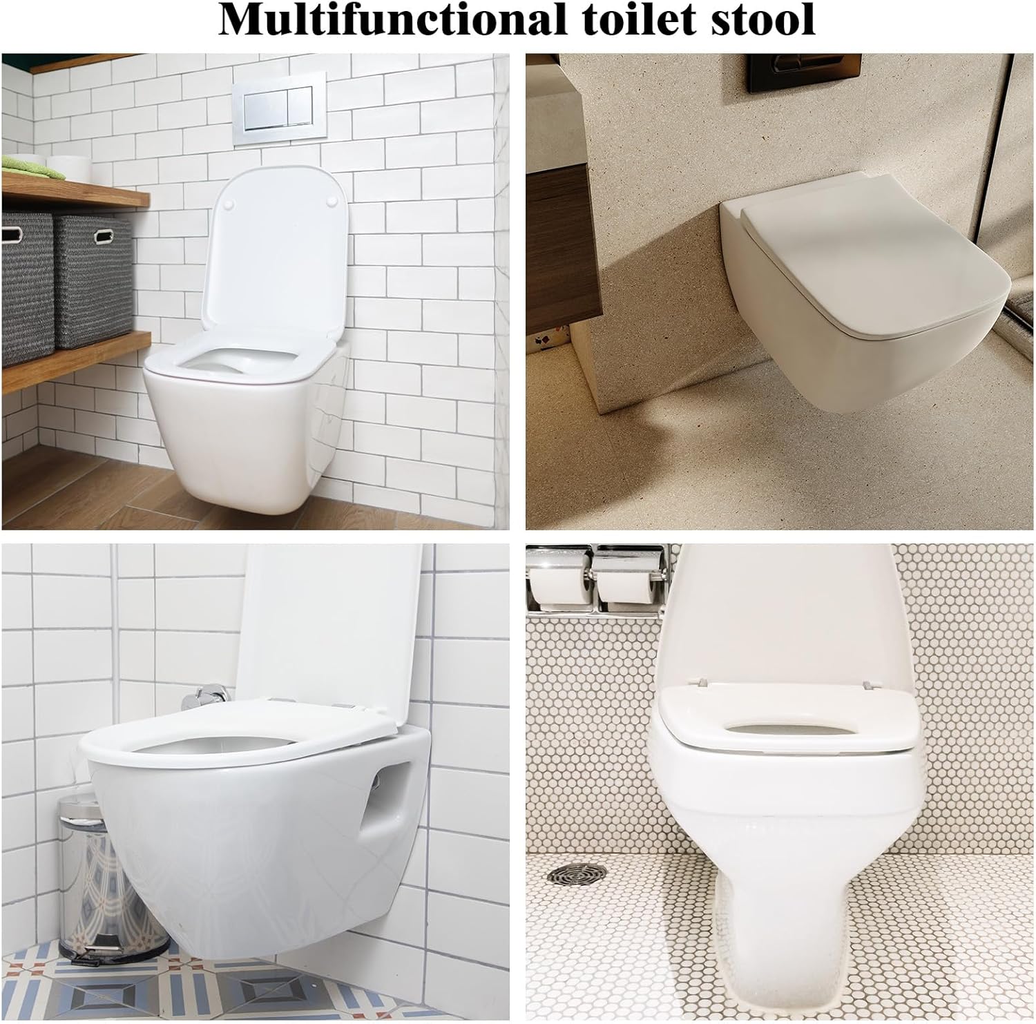 Tabouret toilette pliable - forme C bambou, ergonomique, anti-constipation, portable, pour adultes et enfants