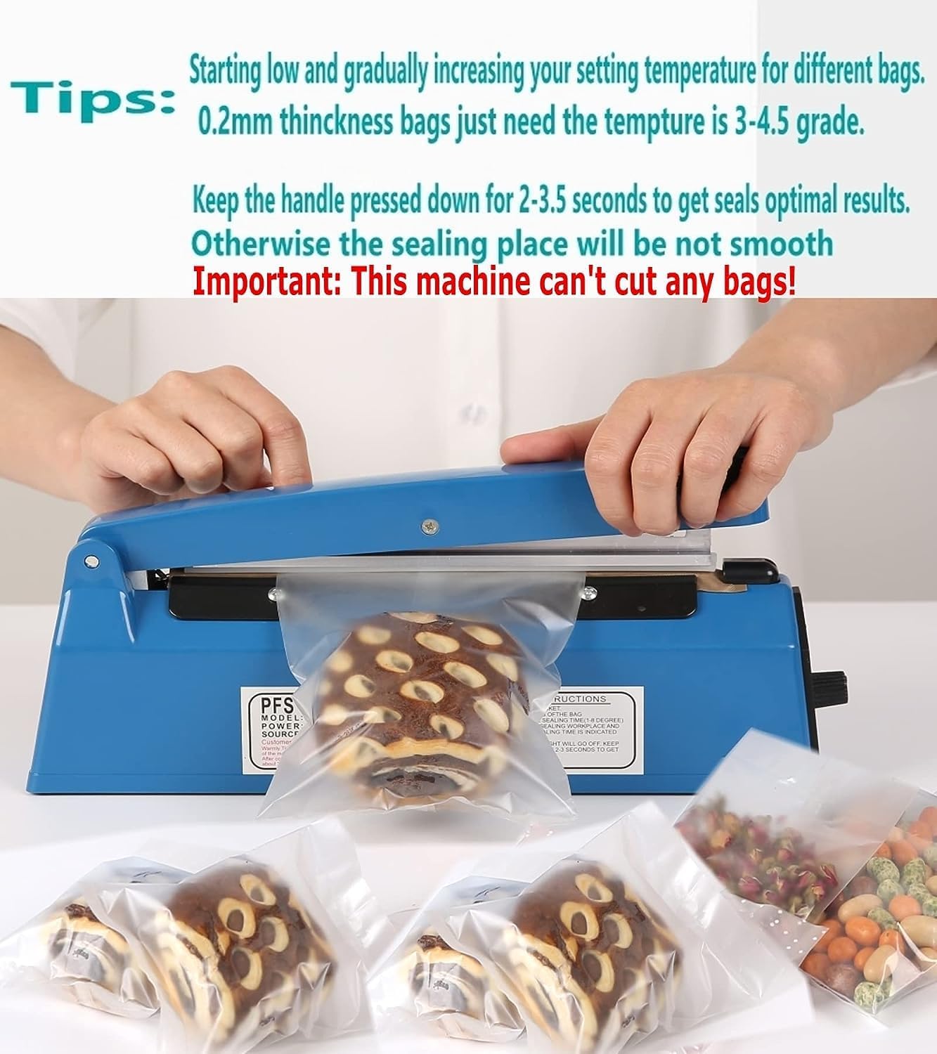 Apstour - Impulse Heat Sealer manuel - 300mm - thermoscellage plastique PE PP