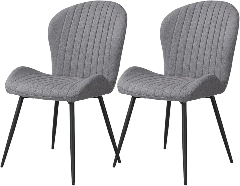 Chaises de salle à manger - lot de 2 - 60x58x83 cm - ergonomiques, accoudoirs, pieds métal, rembourrées, gris foncé