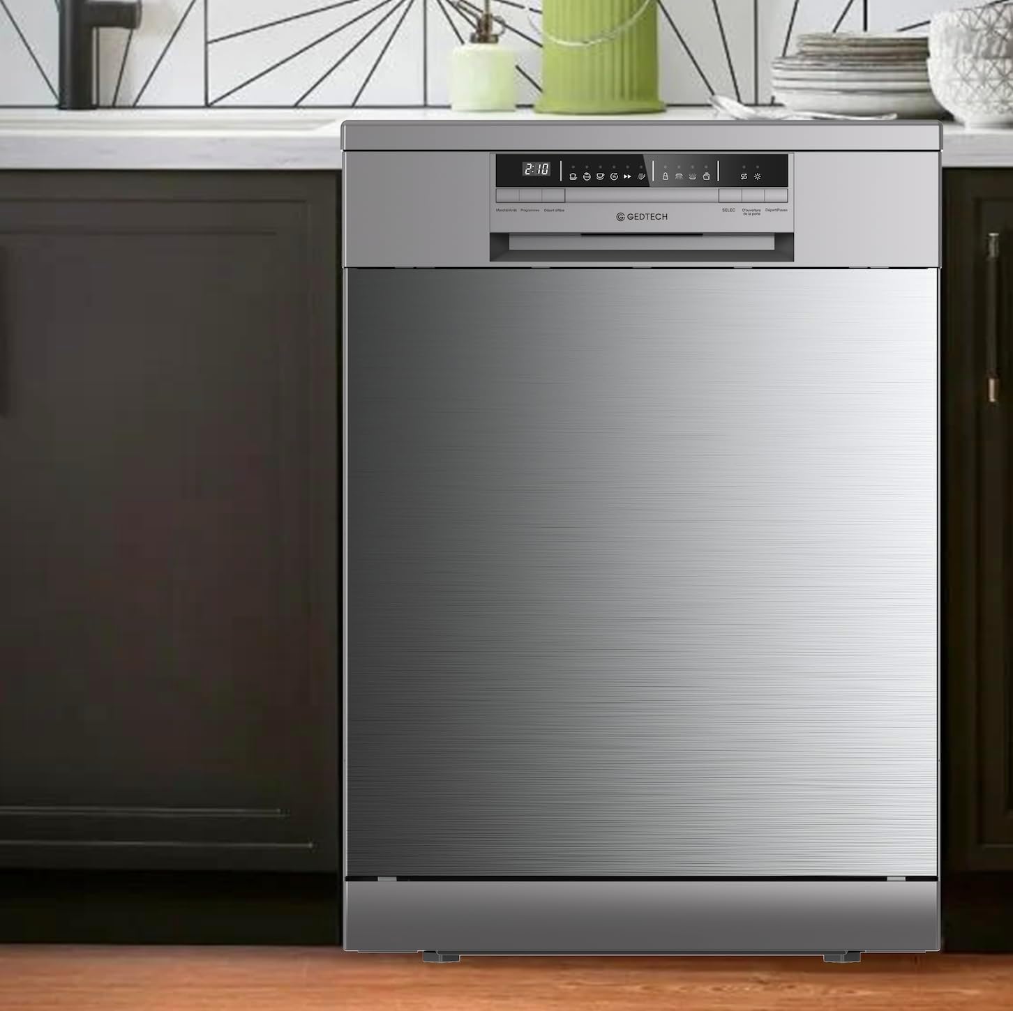 GEDTECH - Lave-vaisselle 15cv, 42 dB, départ différé, inox, GLV1542IX