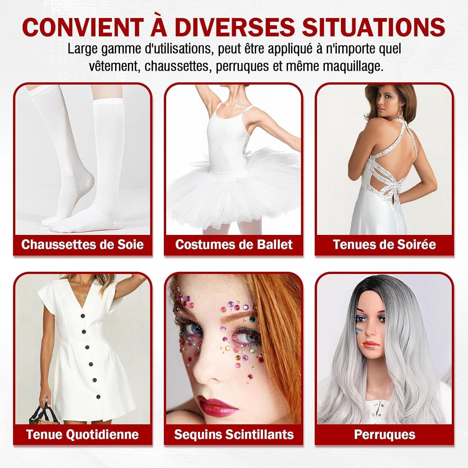 Colle corporelle – bille, 2pcs – résistante sueur, lavable eau, adhésif textile