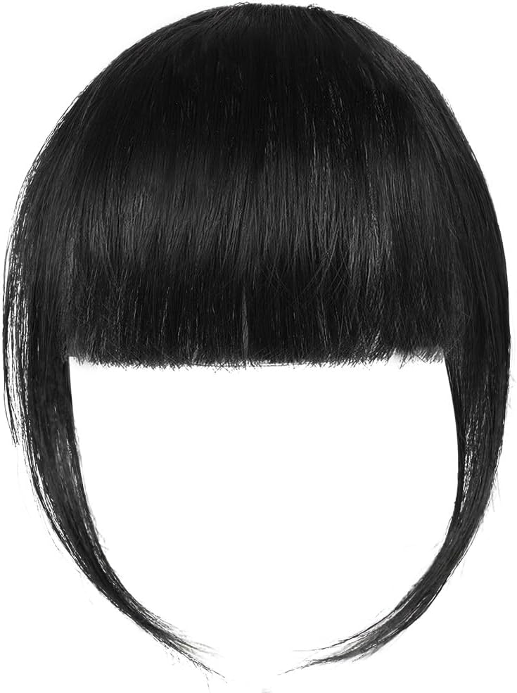 LOPHE - Frange à Clip - cheveux naturels noirs, air bangs, pour femme