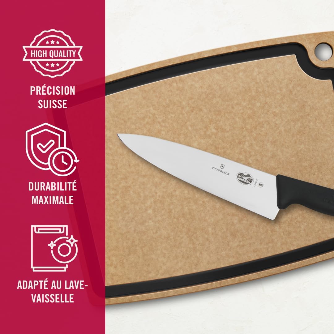 Victorinox - Fibrox Chef - 20 cm - Lame inox lisse, poignée ergonomique