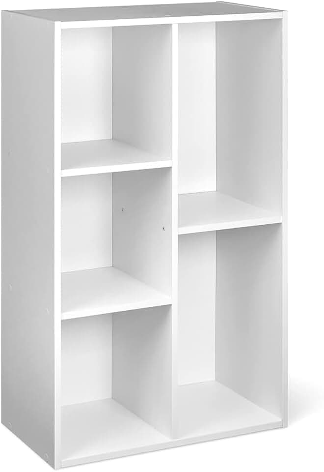 maxii-dealz Basics - bibliothèque 5 compartiments - 50x24x80cm - blanc, rangement polyvalent