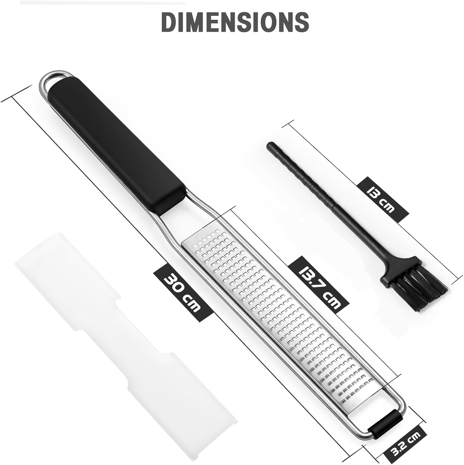Râpe alimentaire - inox avec couvercle et brosse - multifonctions
