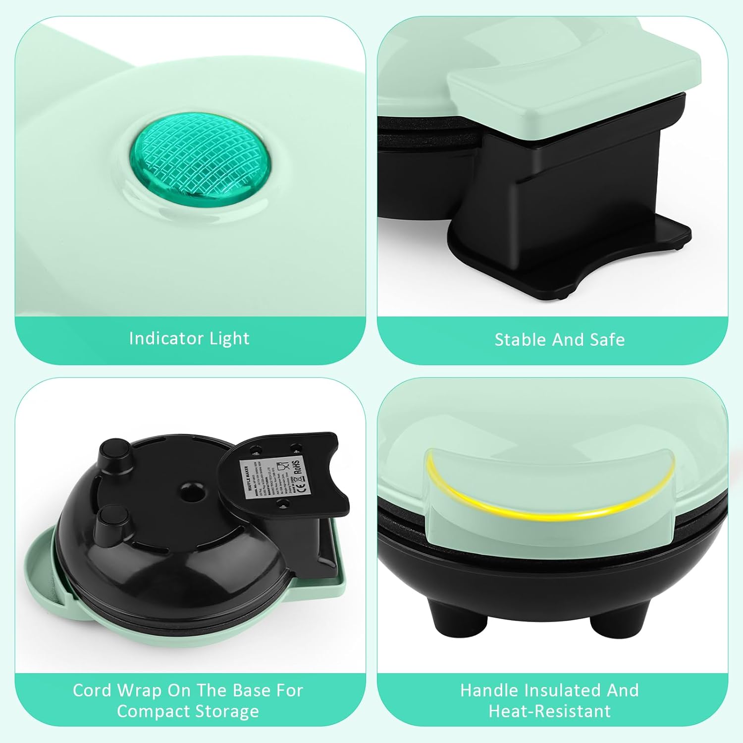 Mini gaufrier - classique - 10 cm - double face, compact, 220V-350W