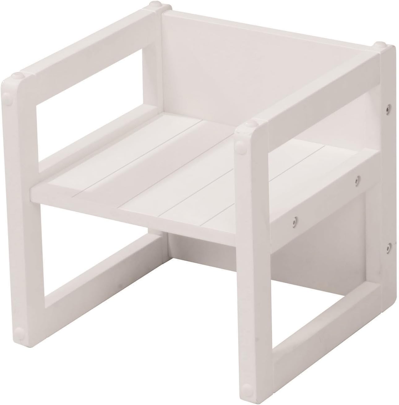 roba - Ensemble table enfant 3 hauteurs réversible, blanc, style campagne