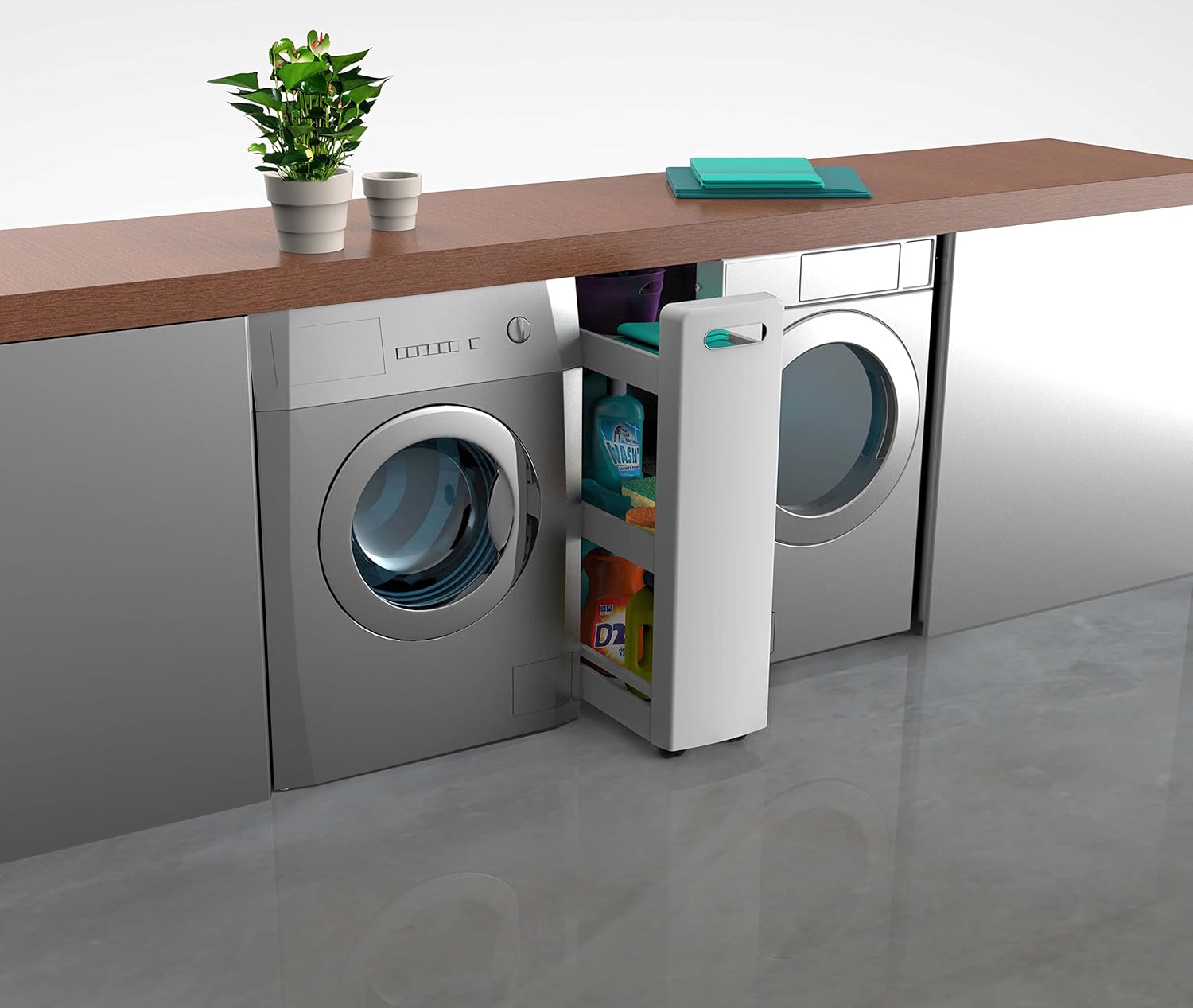 EDA - Desserte Mobilio 3 étagères, 60x22x79cm, polypropylène blanc, EDA10495BLPX25