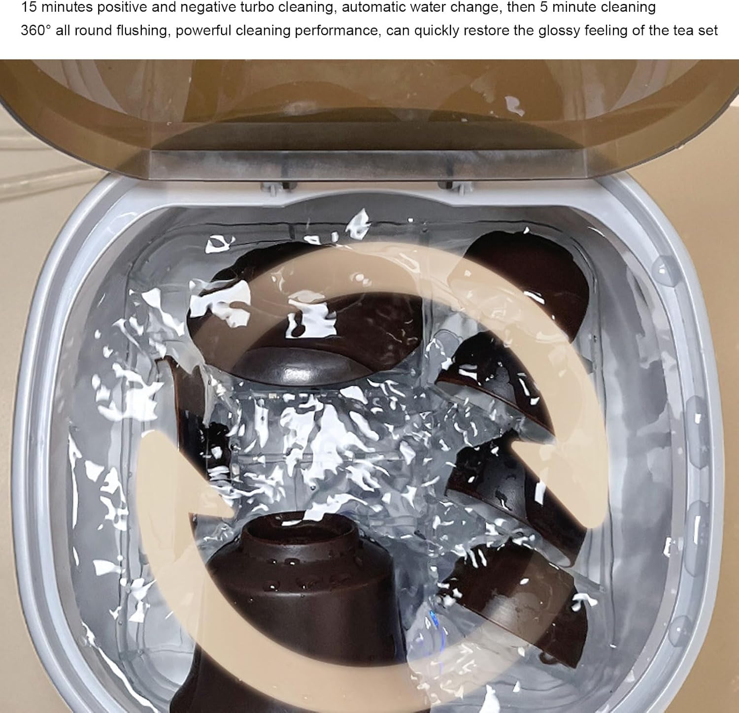 Lave-vaisselle portable compact - réservoir 4L - nettoyage turbo, rinçage 360°, porte-gobelet