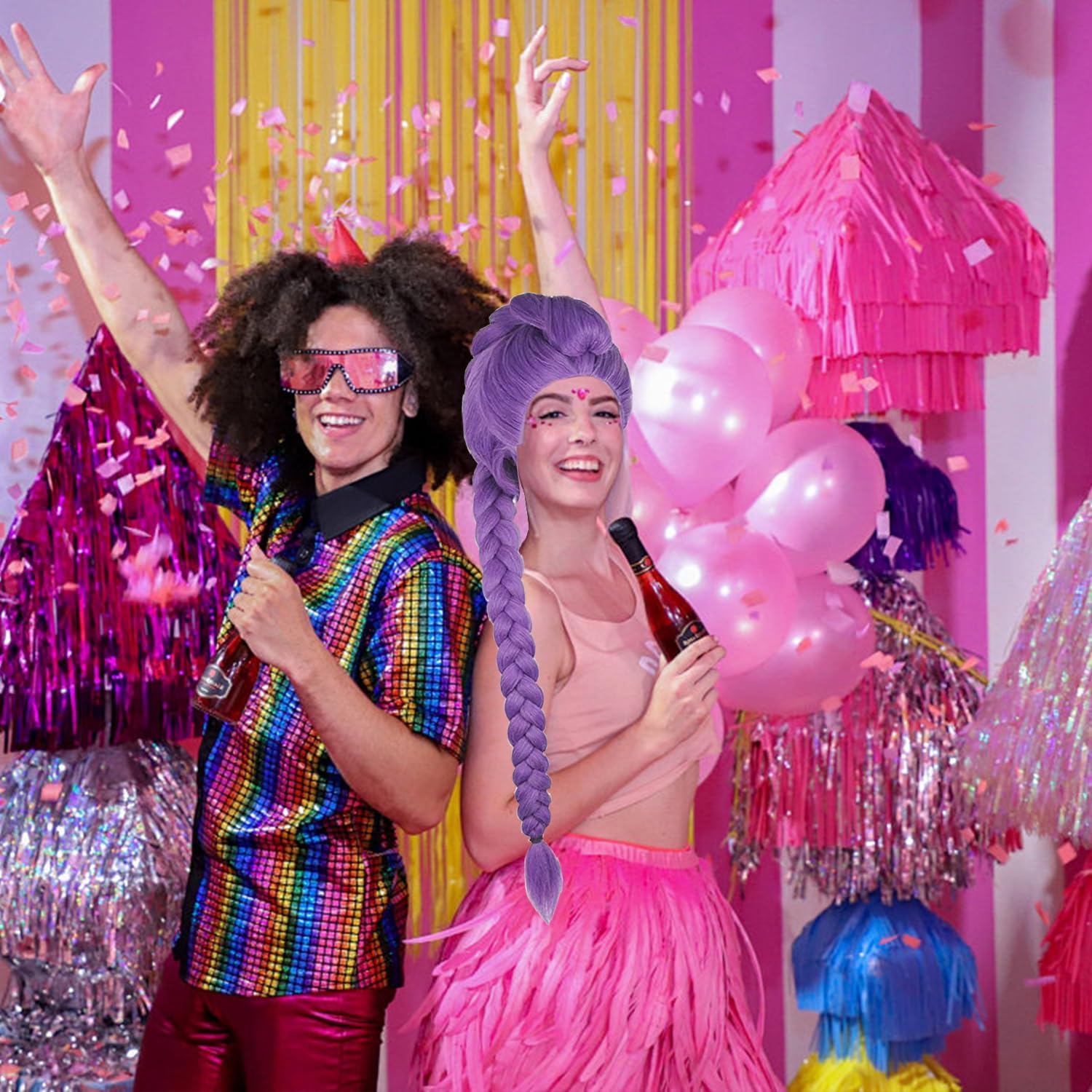 Perruque enfant - Chasseur violet - Taille junior - Accessoire réaliste pour Halloween et carnaval