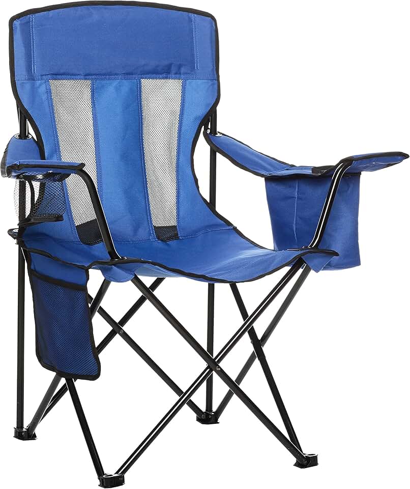 maxii-dealz Basics - chaise de camping pliante - dossier haut, poche isotherme