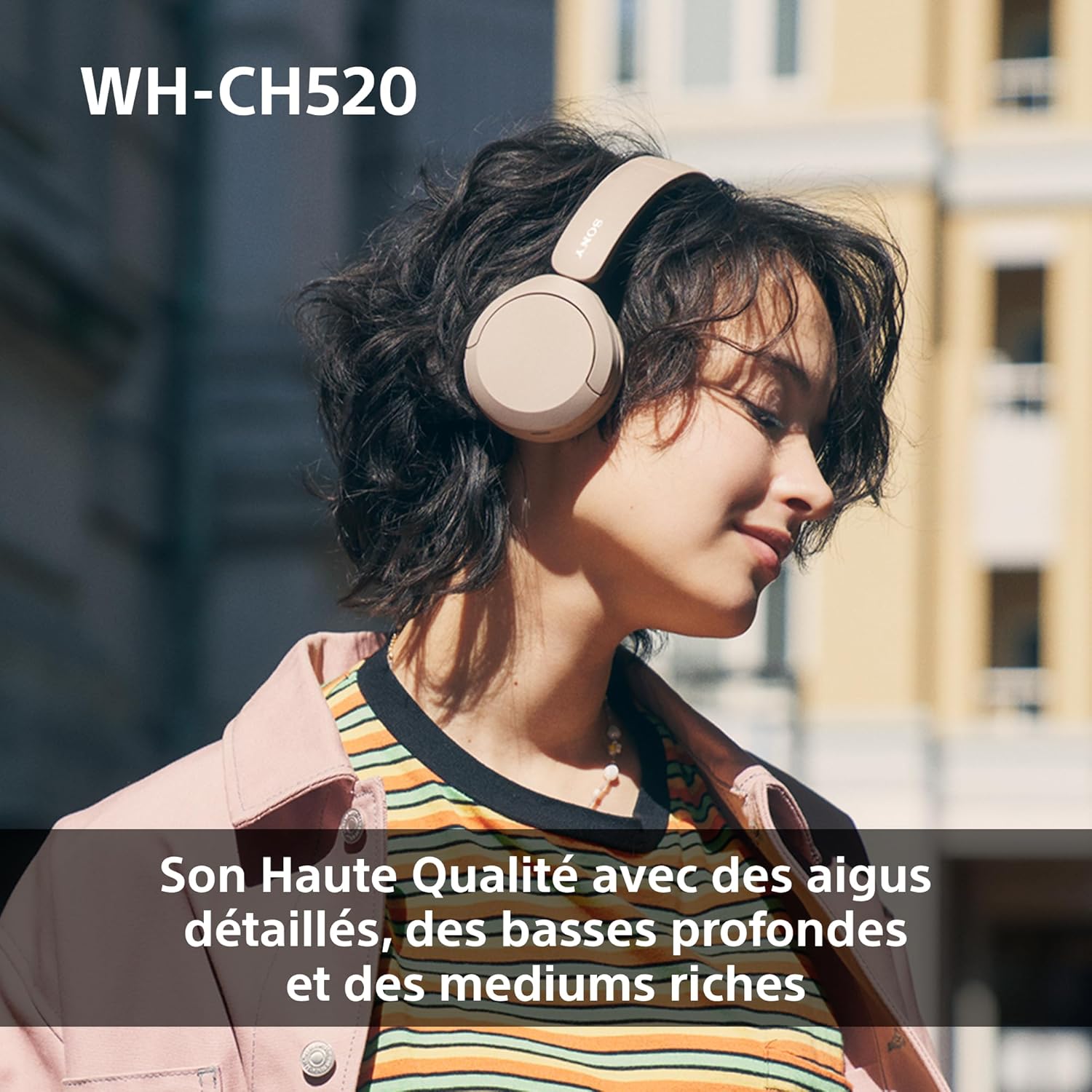 Sony - WH-CH520 série - casque sans fil - Bluetooth, micro, 50h autonomie