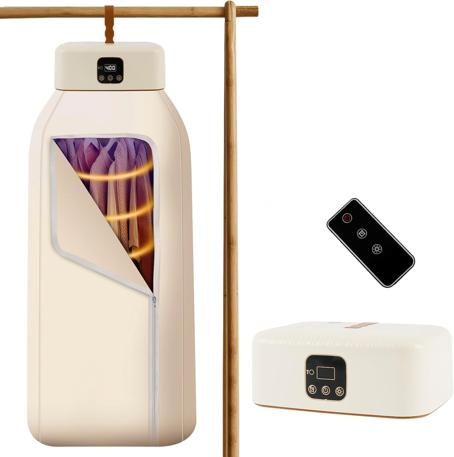 Sèche-linge portable - mini pompe à chaleur, 600 W, UV, sac séchage, minuterie, PTC, affichage LED