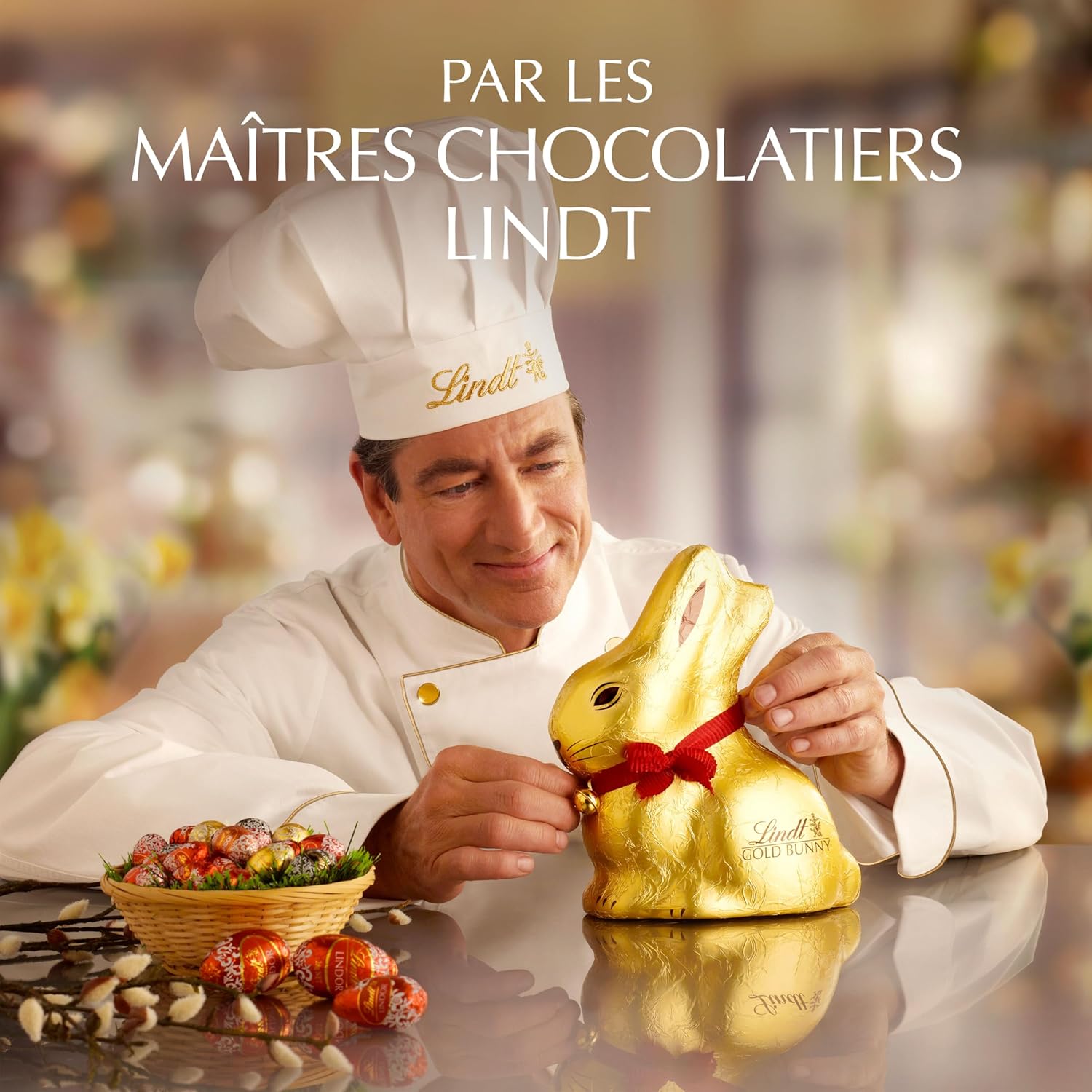 Lindt - Mini-Moulages Lapin Or - 120g - Chocolat au lait, spécial Pâques