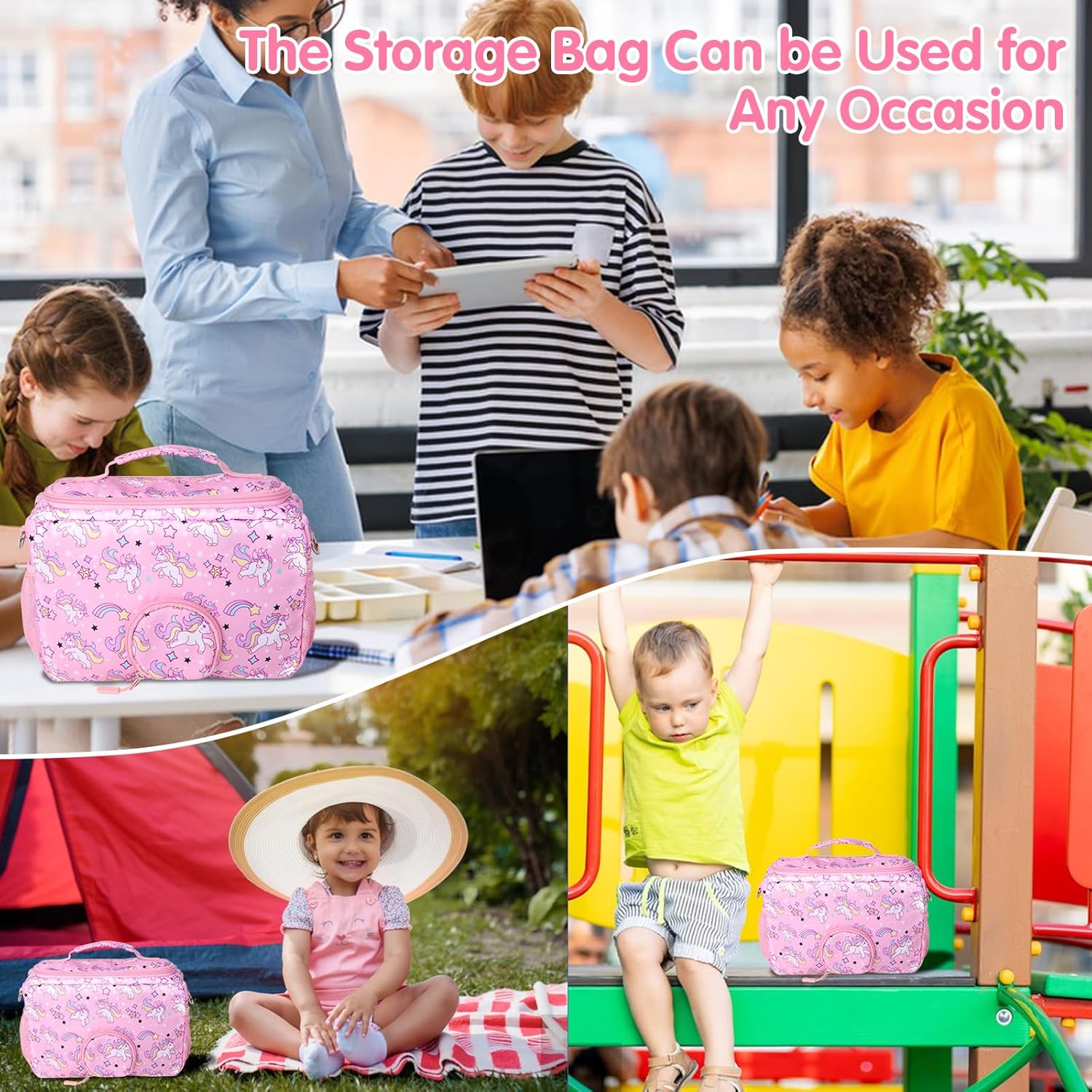 Étui de transport - rangement Toniebox, rose, accessoires, sangle réglable