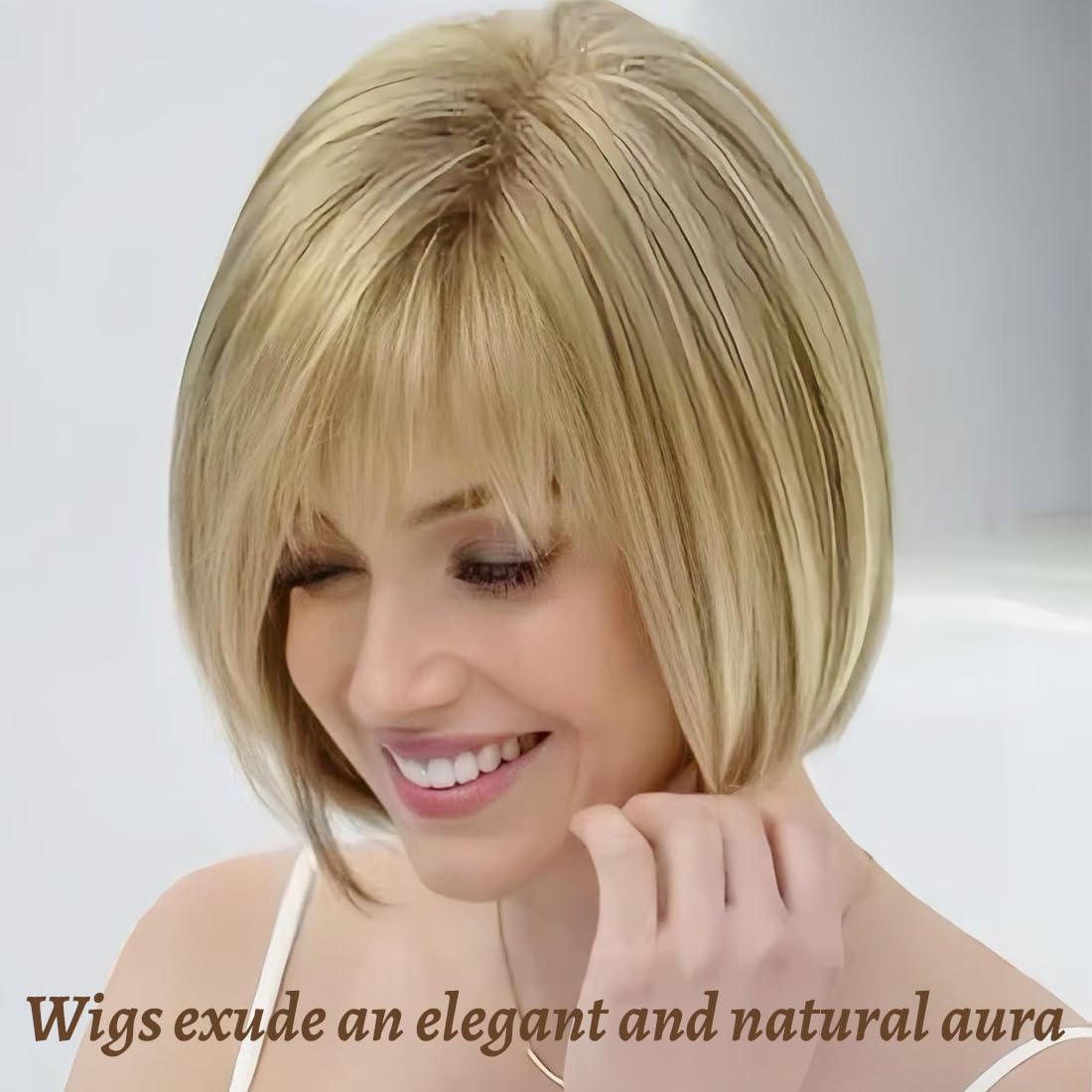 Perruque femme - cheveux synthétiques courts - blonde - usage quotidien et cosplay