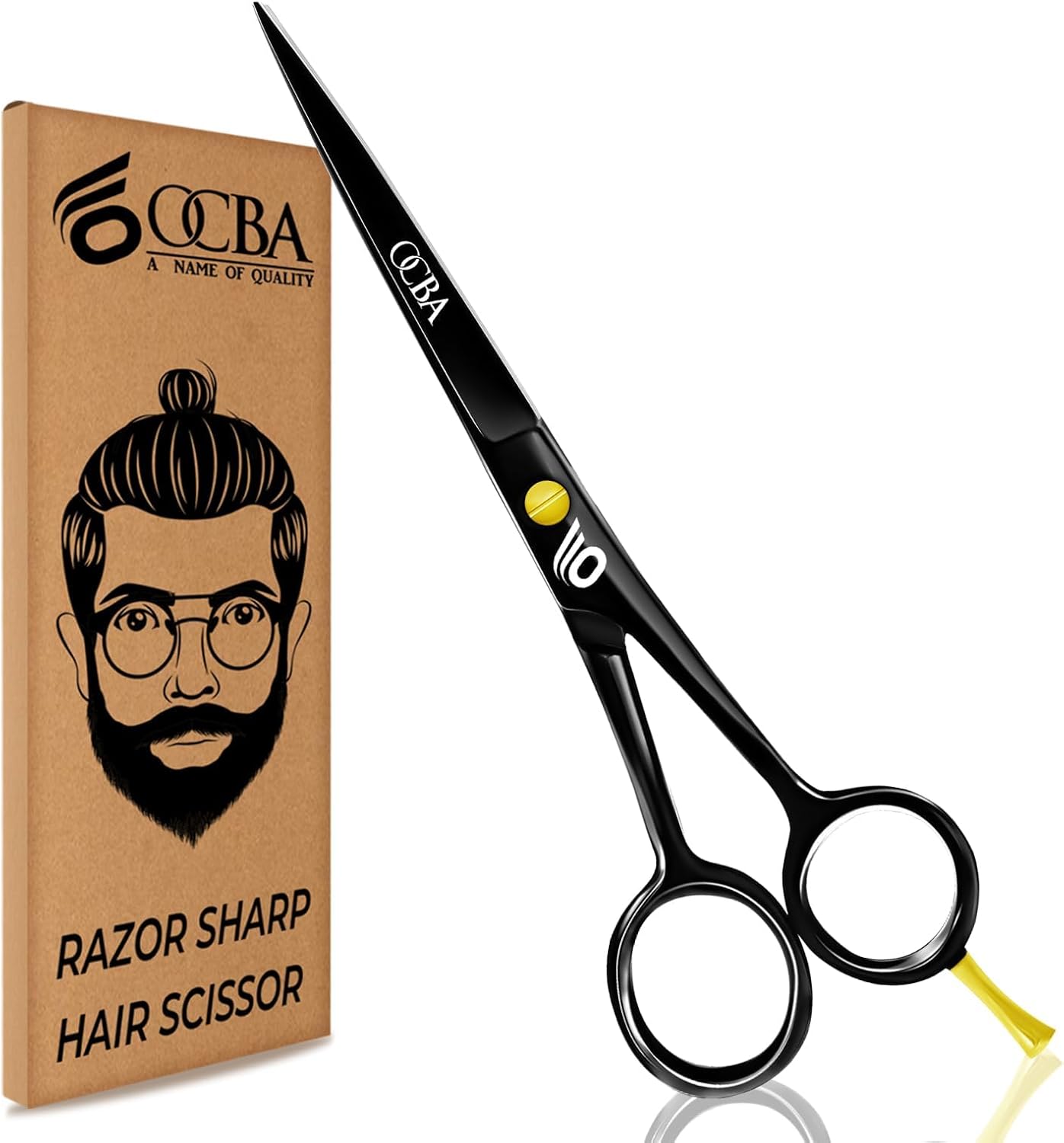 Ciseaux de coiffure - acier inoxydable - 6 pouces - style japonais noir