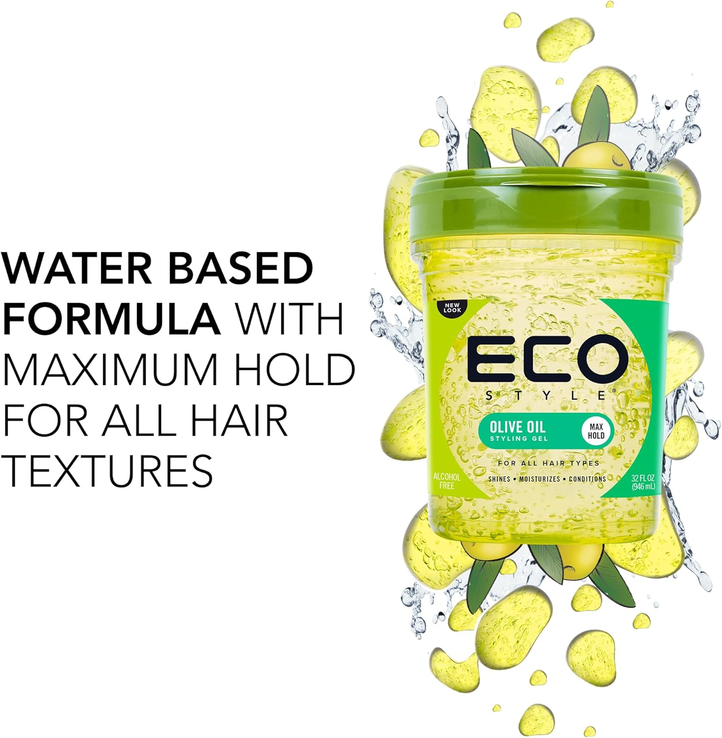 Eco Styler - Gel Olive Oil - 946 ml - fixation forte, hydratation