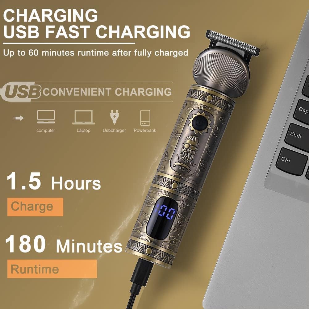 Surker - Tondeuse barbe 7en1 - lame T, coupe 0mm, précision