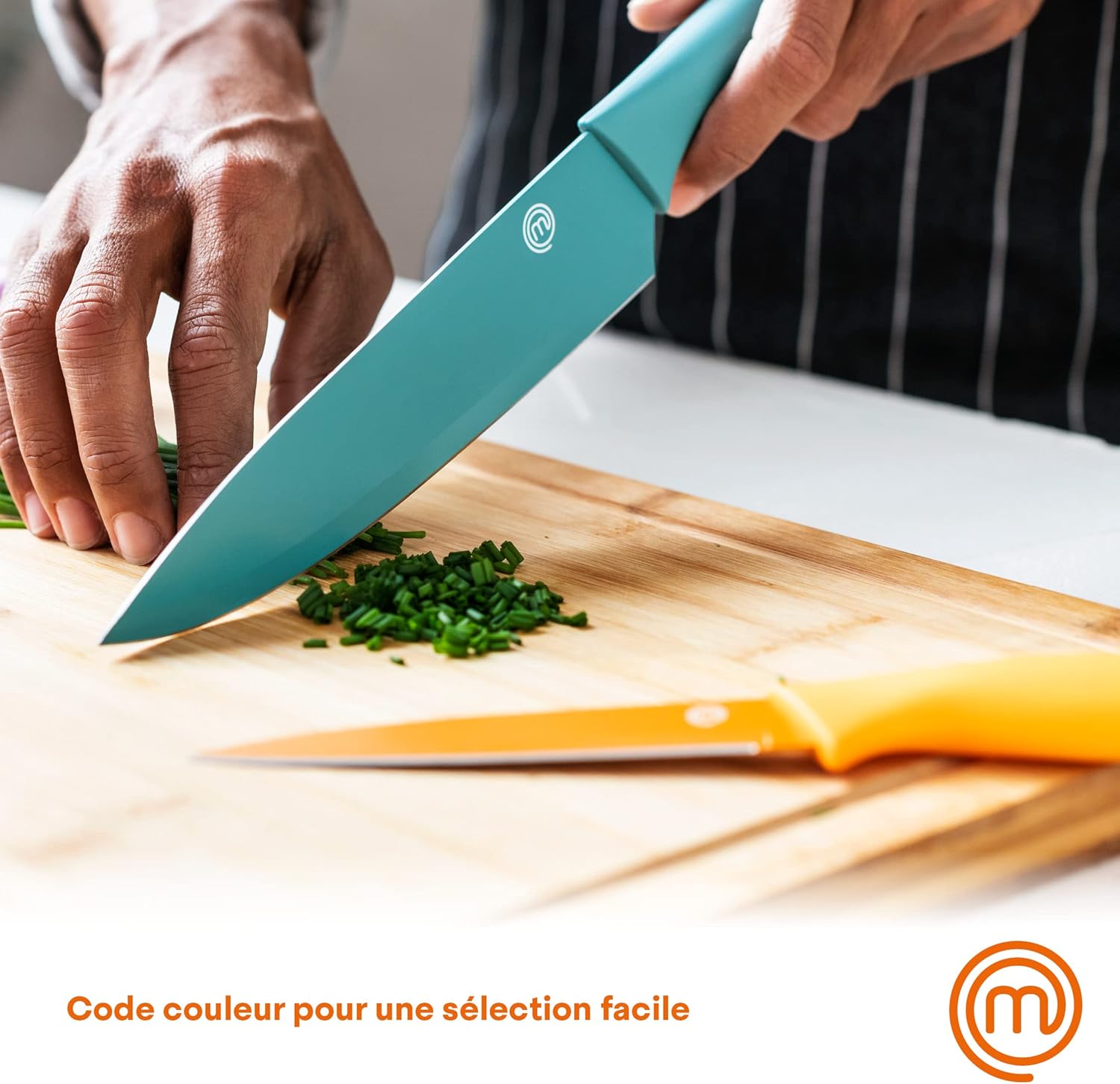 MasterChef - Set couteaux cuisine 5 pcs - inox multicolore, résistants