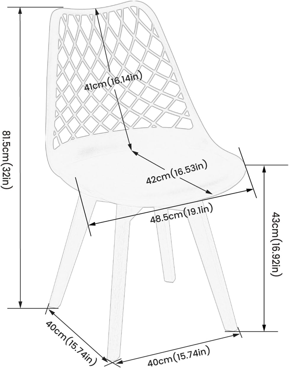 EGGREE - chaise scandinave creusée - bois hêtre, coussin, motif ajouré, blanc