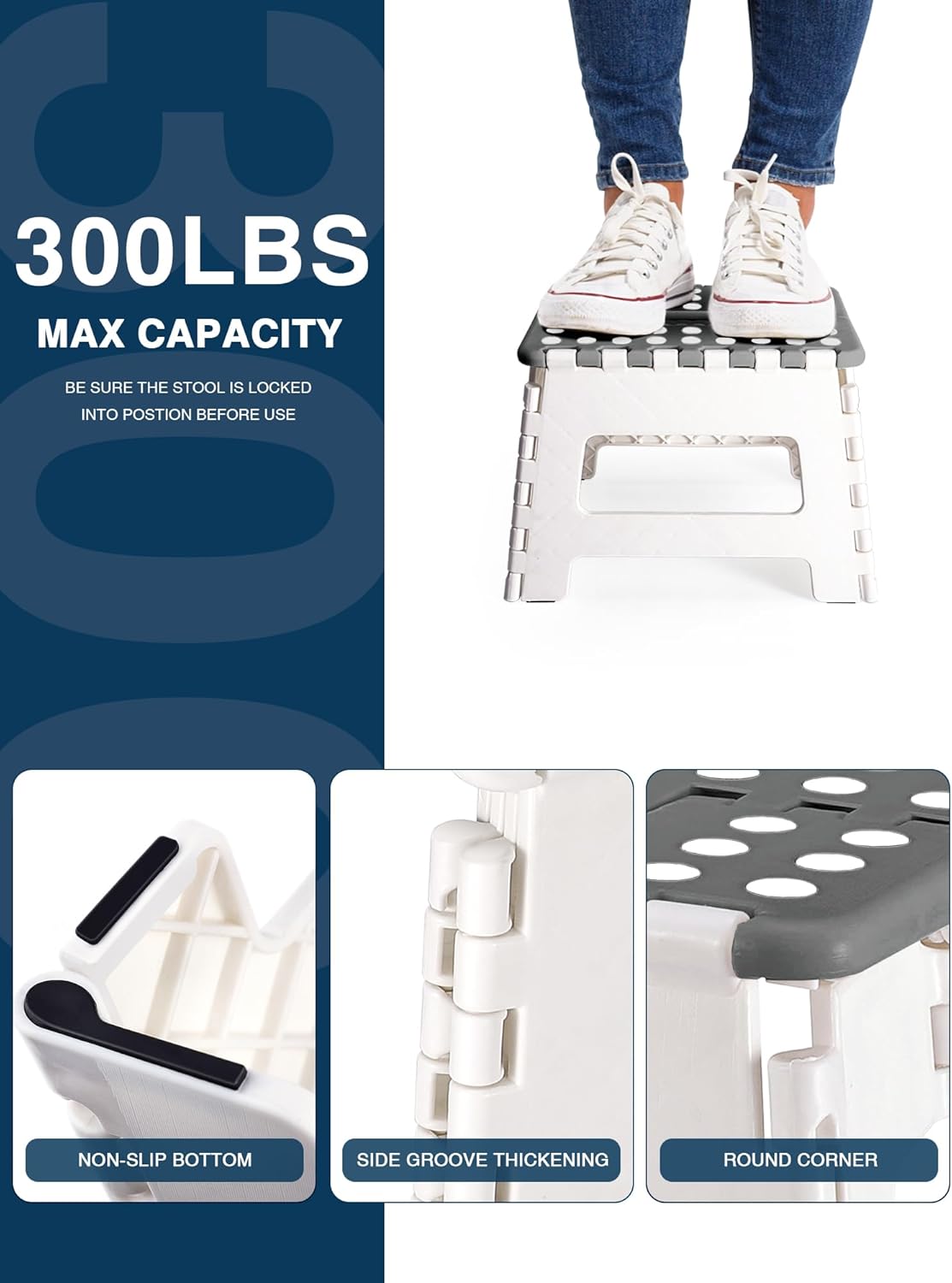 HOUSE DAY - marchepied pliable - 22,9 cm - poignée, surface antidérapante