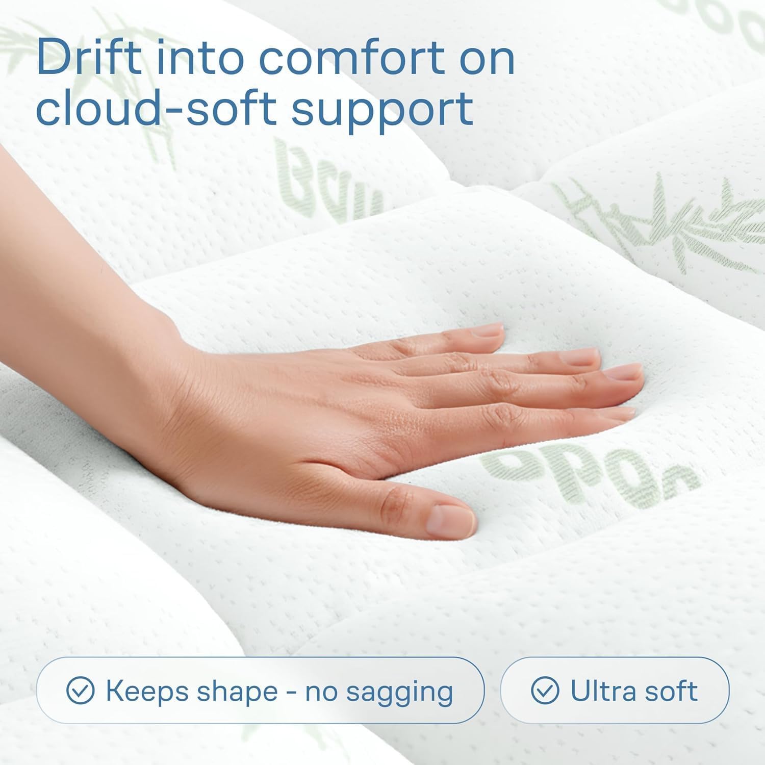 Surmatelas Confort Nuageux - 135x190 cm - viscose bambou, ultra-doux, respirant