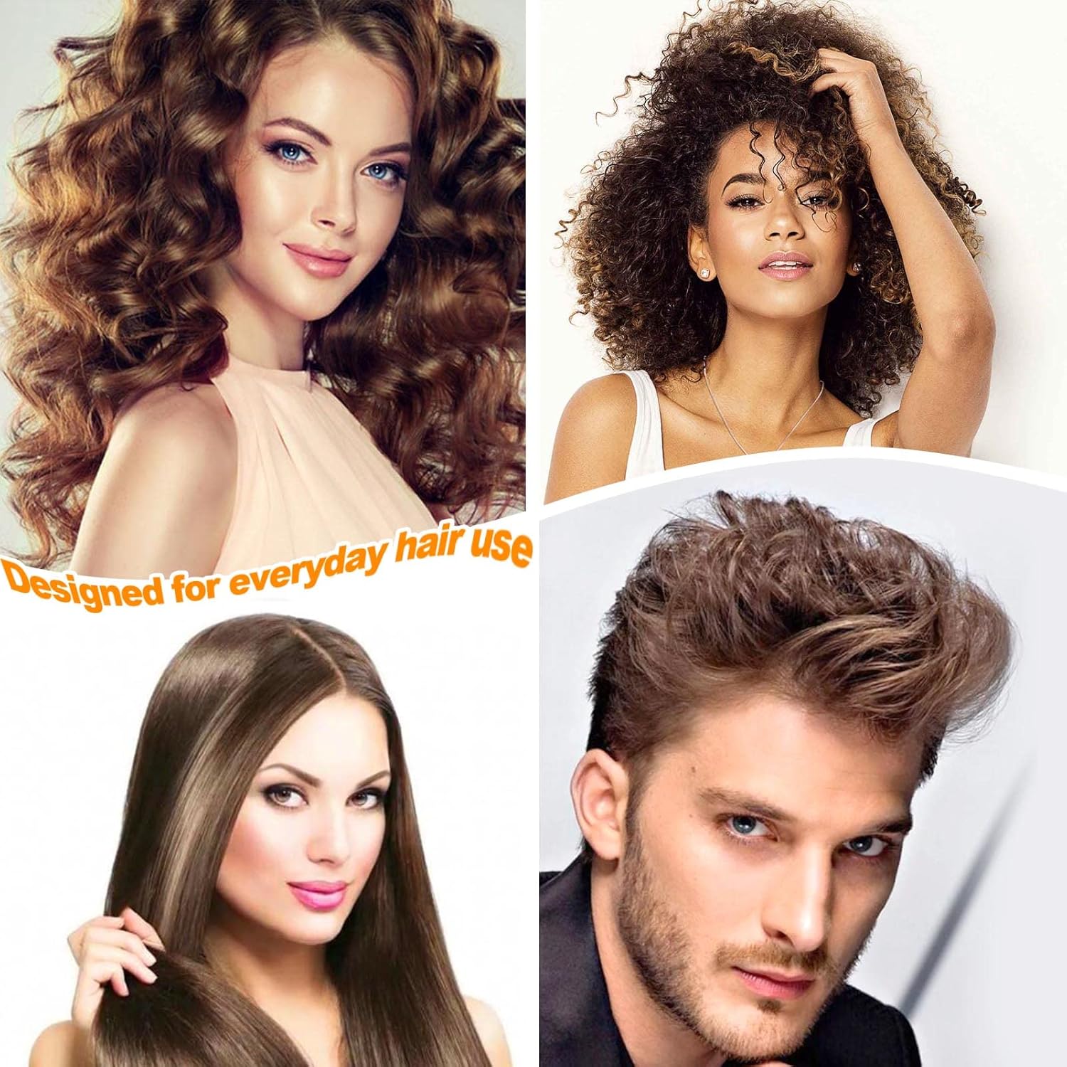 Peigne de requin - dents larges, antistatique, cheveux bouclés, 20cm