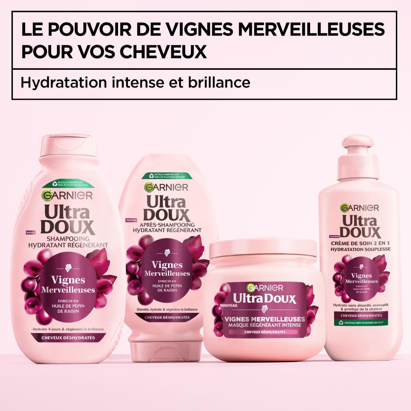 Garnier - Ultra Doux Vignes Merveilleuses - 340 ml - masque hydratant cheveux, huile de pépin de raisin