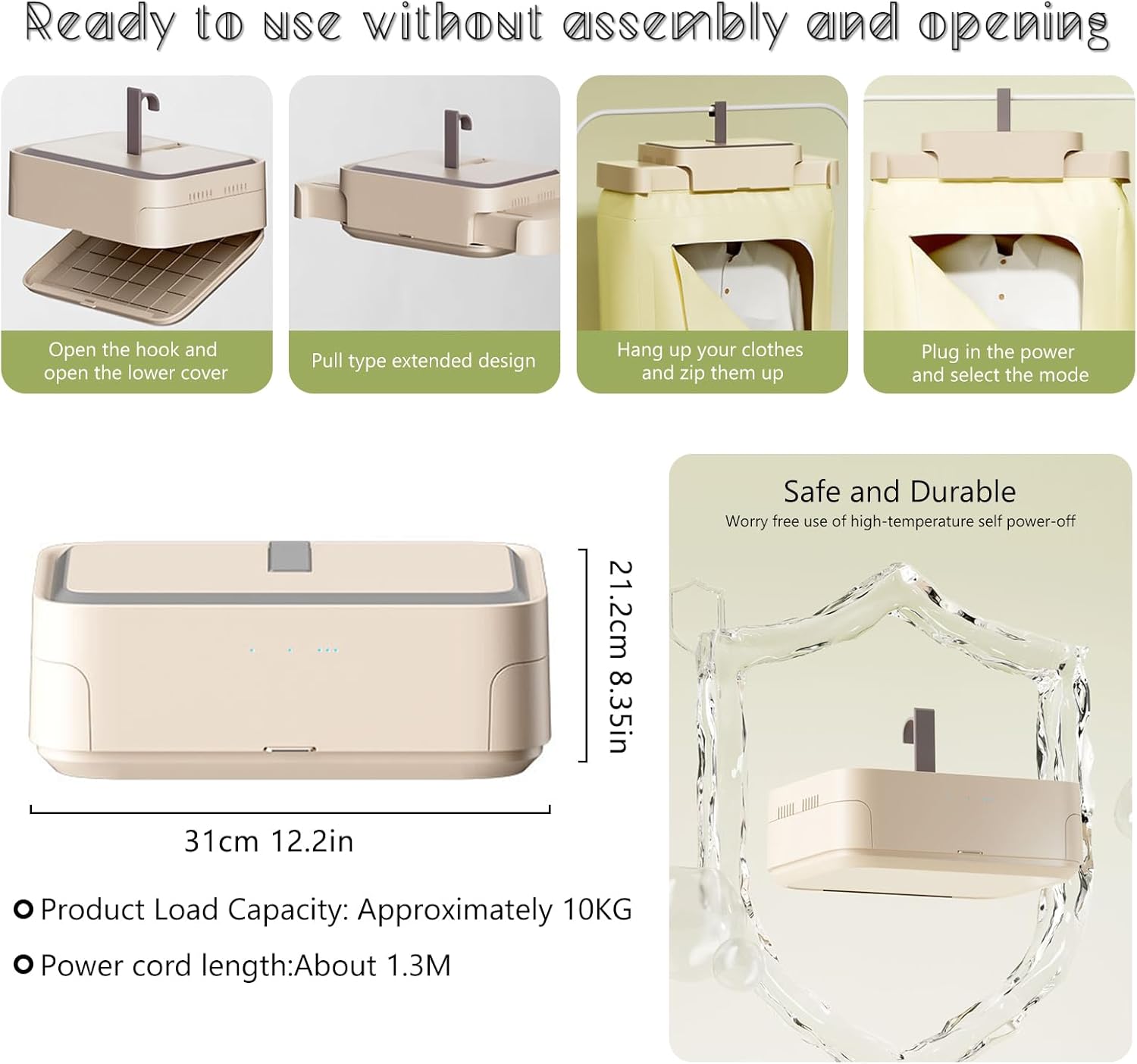 Mini sèche-linge portable extensible, UV, minuterie, compact, voyages