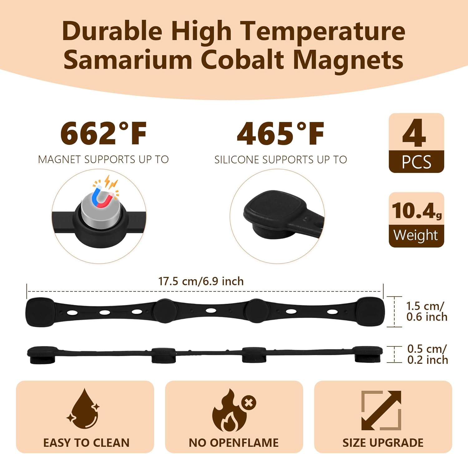 Accessoires friteuse à air - 17,5 cm - silicone, aimanté, anti-combustion
