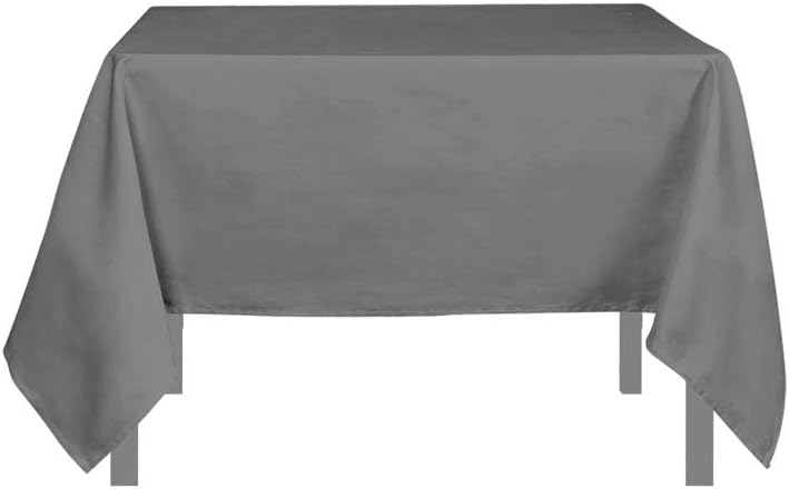 Soleil d'ocre - Alix nappe carrée anti-tâche 180x180cm polyester gris