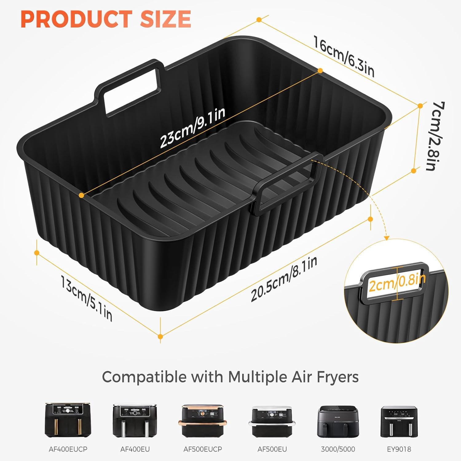 Diboniur - Accessoires friteuse silicone - 7,6L-9,5L - Lot de 2, réutilisable, lave-vaisselle