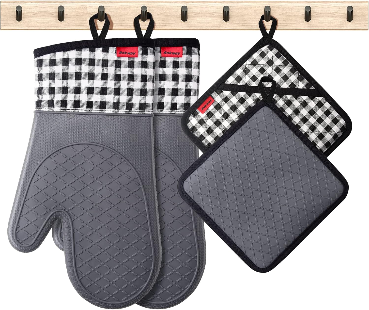 Ankway - gants et maniques cuisine - coton doux imperméable - longs, épais, antidérapants