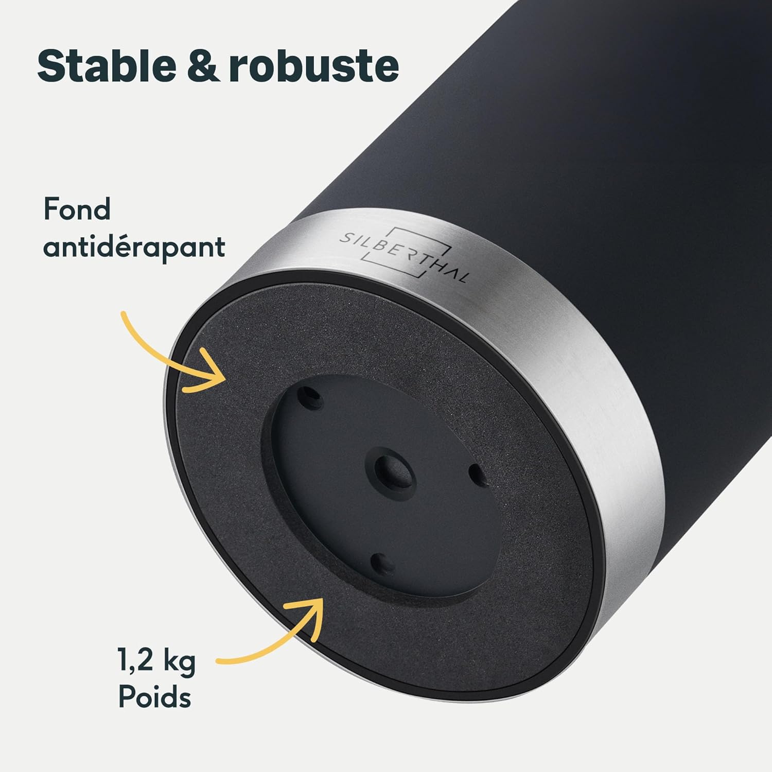 SILBERTHAL - Bloc couteaux universel inox noir, 7-10 pièces, inserts protecteurs