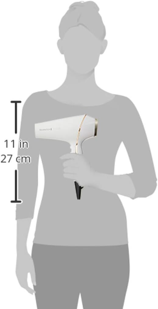 Remington - Sèche-cheveux PROluxe - 2400W, ionique, OptiHeat, 3 temp., 2 vitesses, 3 concentrateurs, diffuseur - AC9140